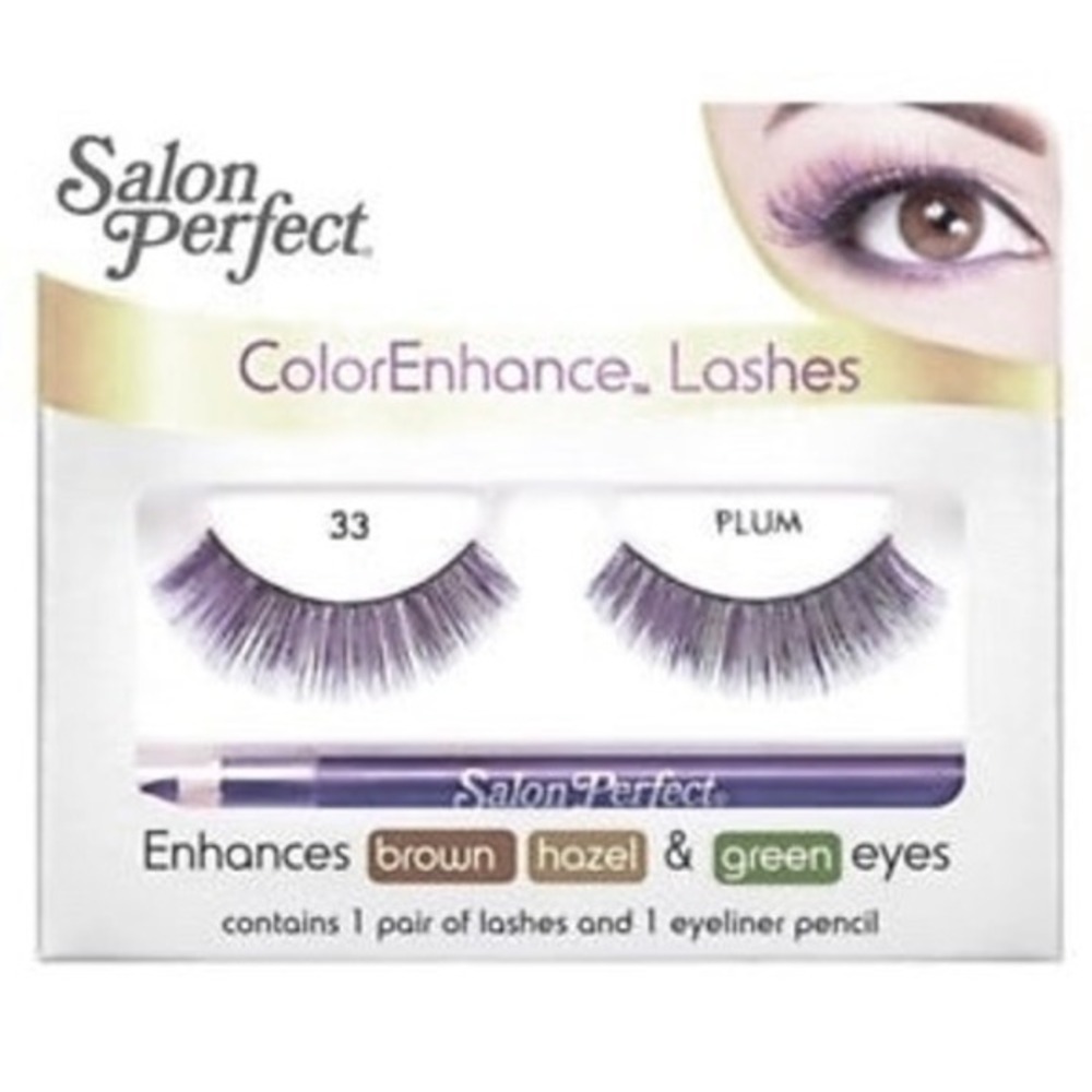 Salon Perfect Color Enhance Lashes‎ Plum + Liner | Brown/Hazel/Green | NIB